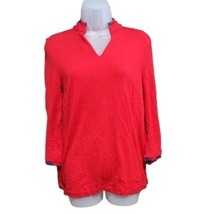 Crown & Ivy Red V Neck Top Women's Size Small